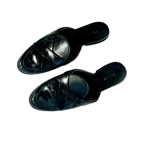 Frame Denim Le Willoughby Black Leather Slide/ Mules US 7.5 - Picture 9 of 15